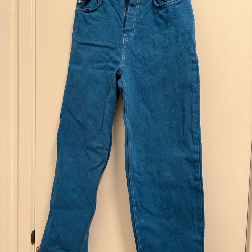 KOTN Blue Denim-Stitch Pants